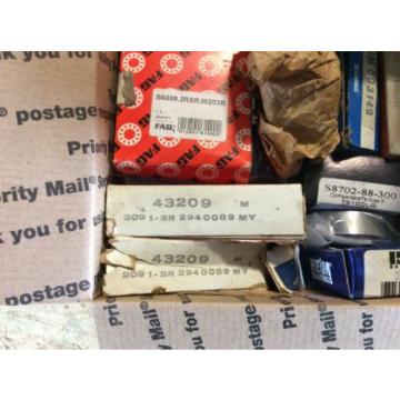 20 NTN JAPAN BEARING in 1 box, NOS, SKF, MRC, FAG, RBC, 6209 J, SR 2940089 MY, DPP5 FS428