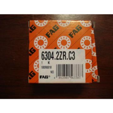 FAG, Shielded Deep Groove Bearing, 12mm x 52mm x 15mm,  6304.2ZR.C3 /4541eGE4