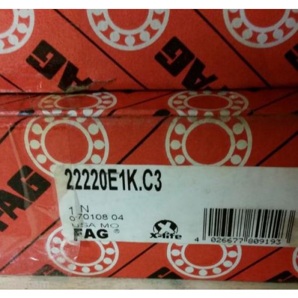 FAG (Schaeffler) - 22220-E1-K-C3 Spherical Roller Bearing 100mm ID #5 image