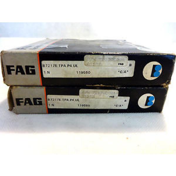 NEW IN BOX SET OF (2) FAG B7217E-TPA-P4-UL SUPER PRECISION BEARING #5 image