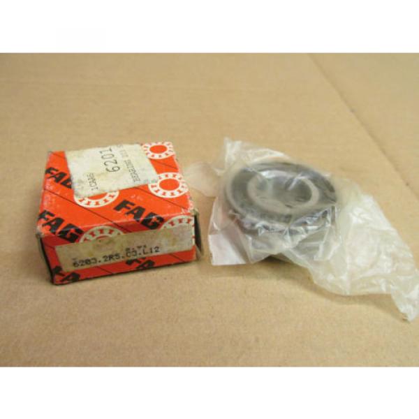 NIB FAG 6203 2RS C3 BEARING RUBBER SHIELD BOTH SIDES 62032RSC3 62032RS 17x40x12 #3 image