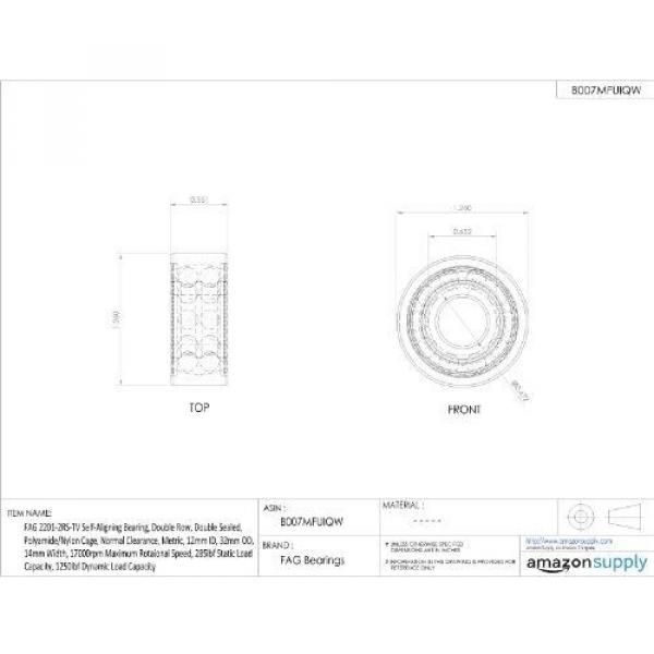 FAG NTN JAPAN BEARING FAG 2201-2RS-TV Self-Aligning Bearing, Double Row, Double Sealed, #5 image