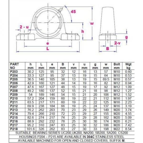 P 211 Housing Cast Block Spherical 2 Bolt Mount Includes UC211 Bearing FAG #5 image